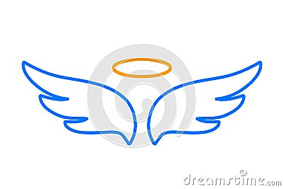 Angel wings icon with nimbus - for stock Vector Illustration
